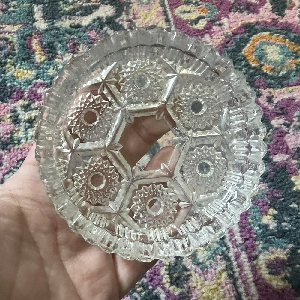 4"‎ Vintage Round Pressed Glass Ashtray Collectible Italy Coaster 2 Available
